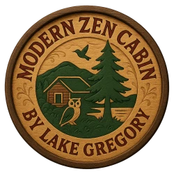 Modern Zen Cabin by Lake Gregory